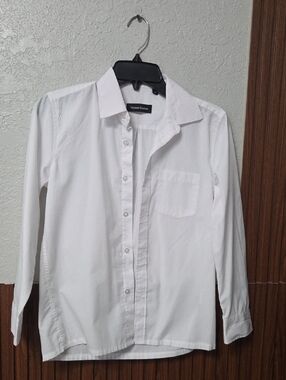 Kids' White Long-Sleeve Dress Shirt
